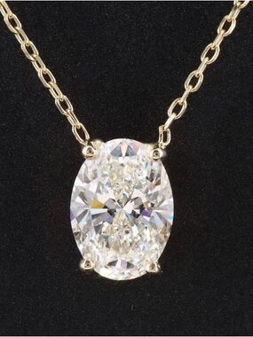 3.09 CT IGI Certified Lab-Grown Diamond Necklace | E/VS1 | 14K Gold